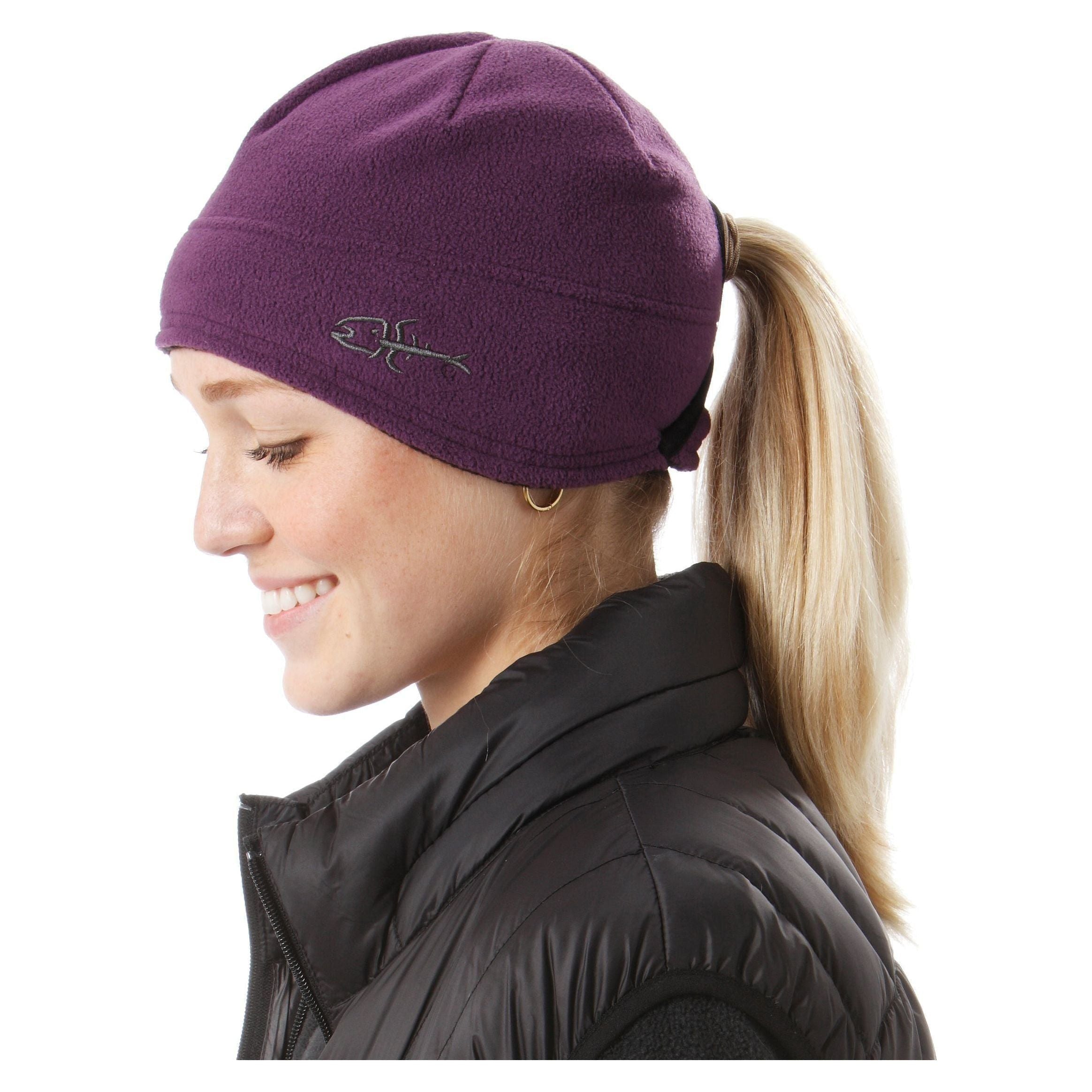 Screamer Ponytail Fleece Hat - Eggplant