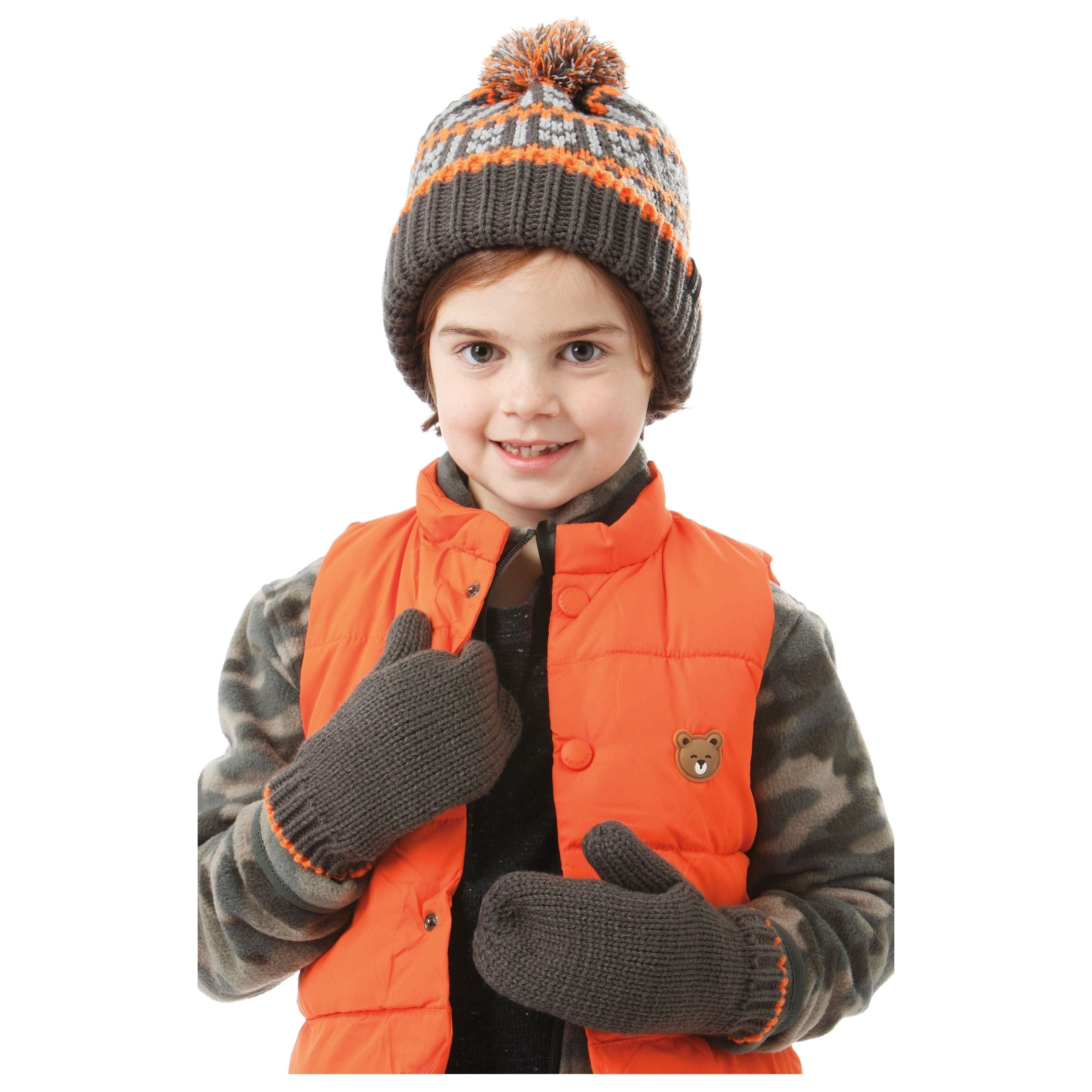 Screamer Kids Channing Hat Mitts - Charcoal