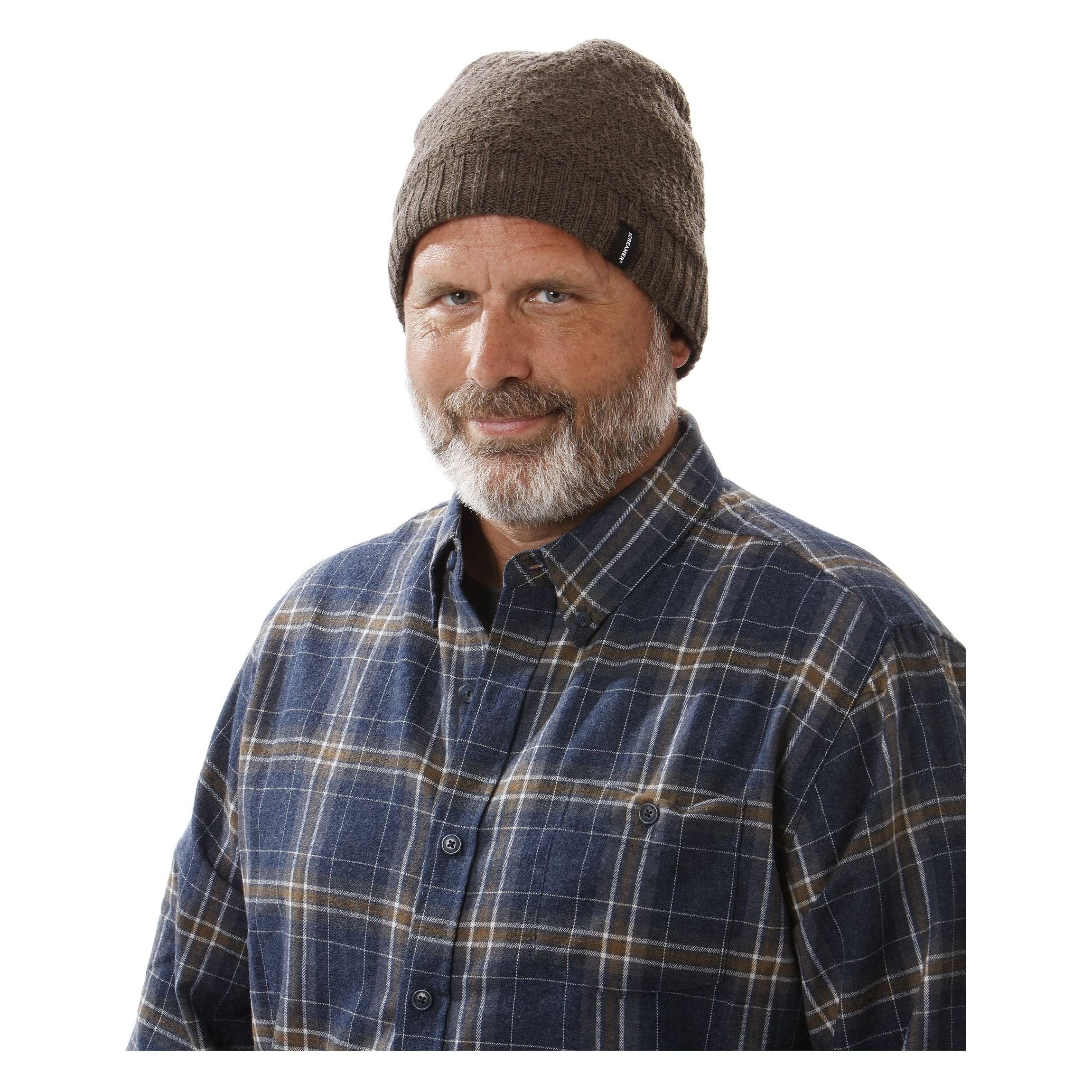 Screamer Thomas Mens Beanie Brown On Model