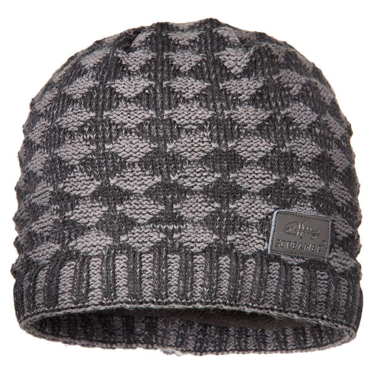Screamer Diamond Waffle Beanie - Black/Charcoal